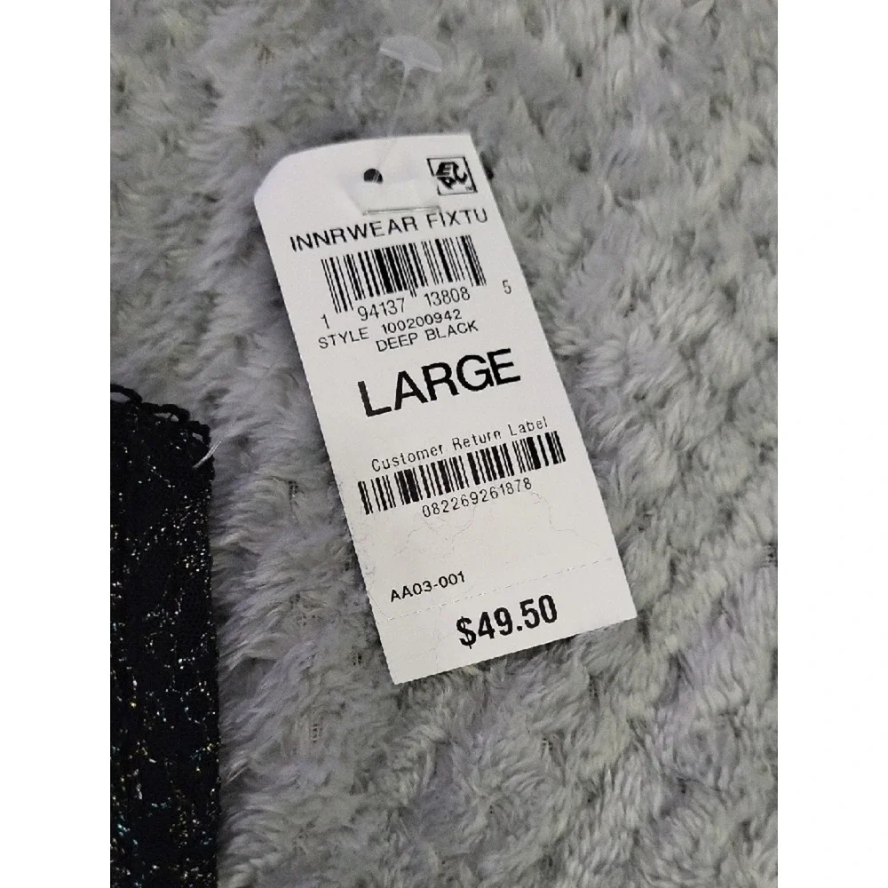 Nwt INC Blac Shimmer Lace Balconette‎ Bra Large